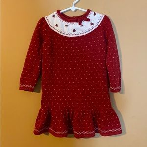 Janie and Jack Christmas sweater dress size 4